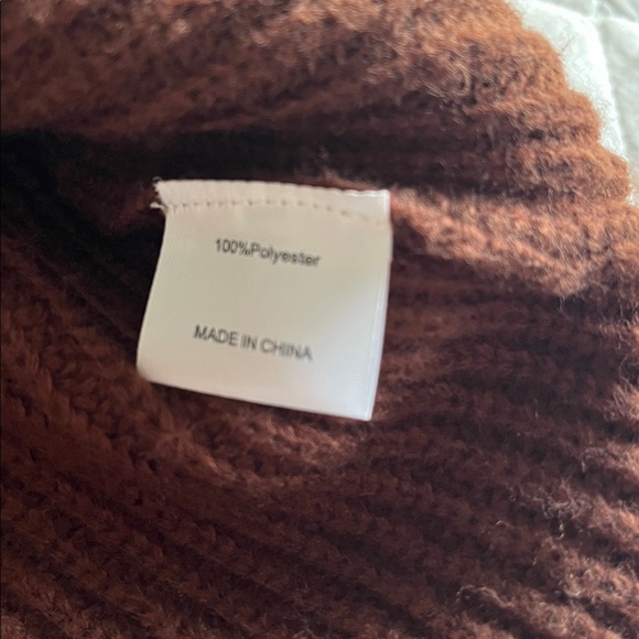 Classic Ribbed Brown Button-Front Cardigan Sweater - Picture 5 of 6